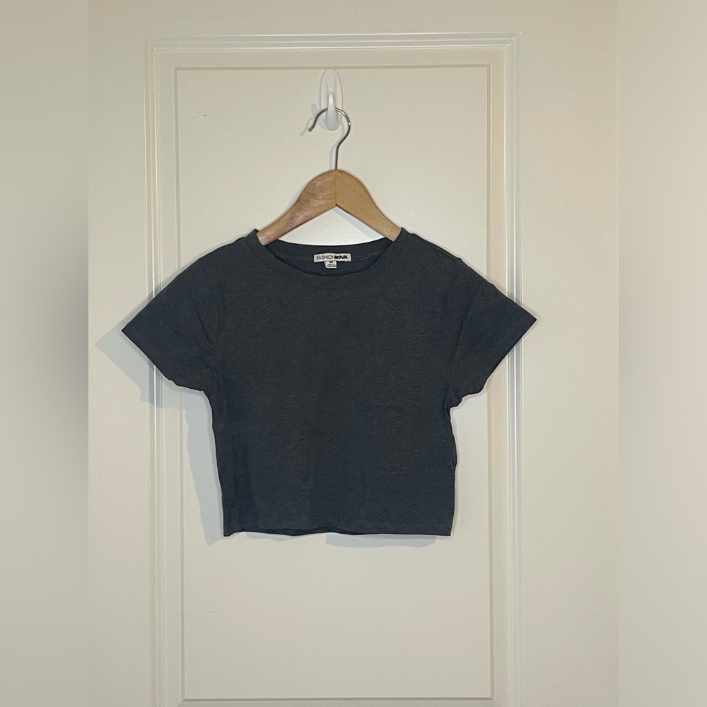 Dark gray crop top